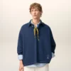 Ami de Coeur Polo blu a maniche lunghe in cotone Ami de Coeur Polo blu a maniche lunghe in cotone