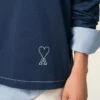 Ami de Coeur Polo blu a maniche lunghe in cotone Ami de Coeur Polo blu a maniche lunghe in cotone
