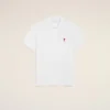 Ami de Coeur Polo in cotone bianco e rosso