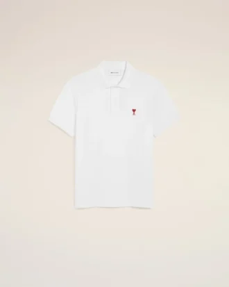 Ami de Coeur Polo in cotone bianco e rosso Ami de Coeur Polo in cotone bianco e rosso