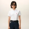 Ami de Coeur Polo in cotone bianco e rosso