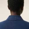 Ami de Coeur Polo in cotone blu con toppa in maglia
