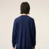 Ami de Coeur Sweater a collo rotondo in lana sottile blu