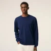 Ami de Coeur Sweater a collo rotondo in lana sottile blu