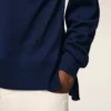 Ami de Coeur Sweater a collo rotondo in lana sottile blu