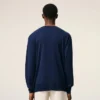 Ami de Coeur Sweater a collo rotondo in lana sottile blu