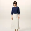 Ami de Coeur Sweater a collo rotondo in lana sottile blu