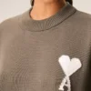Ami de Coeur Sweater con collo rotondo in lana e cotone beige Ami de Coeur Sweater con collo rotondo in lana e cotone beige