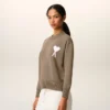 Ami de Coeur Sweater con collo rotondo in lana e cotone beige Ami de Coeur Sweater con collo rotondo in lana e cotone beige