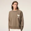 Ami de Coeur Sweater con collo rotondo in lana e cotone beige Ami de Coeur Sweater con collo rotondo in lana e cotone beige