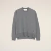 Ami de Coeur Sweater con collo rotondo in lana sottile grigia