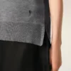 Ami de Coeur Sweater con collo rotondo in lana sottile grigia