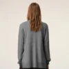 Ami de Coeur Sweater con collo rotondo in lana sottile grigia