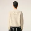 Ami de Coeur Sweater in lana a coste con scollo a V bianco