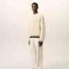 Ami de Coeur Sweater in lana a coste con scollo a V bianco