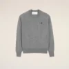 Ami de Coeur Sweater in lana grigia con collo rotondo