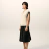 Ami de Coeur Sweater senza maniche in lana a coste bianche