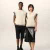 Ami de Coeur Sweater senza maniche in lana a coste bianche