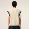 Ami de Coeur Sweater senza maniche in lana a coste bianche