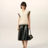 Ami de Coeur Sweater senza maniche in lana a coste bianche
