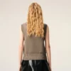 Ami de Coeur Sweater senza maniche in lana e cotone beige Ami de Coeur Sweater senza maniche in lana e cotone beige