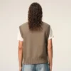 Ami de Coeur Sweater senza maniche in lana e cotone beige Ami de Coeur Sweater senza maniche in lana e cotone beige
