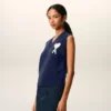 Ami de Coeur Sweater senza maniche in lana e cotone blu Ami de Coeur Sweater senza maniche in lana e cotone blu
