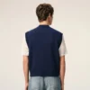 Ami de Coeur Sweater senza maniche in lana e cotone blu Ami de Coeur Sweater senza maniche in lana e cotone blu