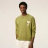Ami de Coeur Sweater verde in lana e cotone con collo rotondo Ami de Coeur Sweater verde in lana e cotone con collo rotondo