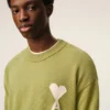 Ami de Coeur Sweater verde in lana e cotone con collo rotondo Ami de Coeur Sweater verde in lana e cotone con collo rotondo