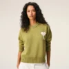 Ami de Coeur Sweater verde in lana e cotone con collo rotondo Ami de Coeur Sweater verde in lana e cotone con collo rotondo