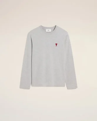 Ami de Coeur T-Shirt a maniche lunghe in cotone grigio