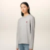 Ami de Coeur T-Shirt a maniche lunghe in cotone grigio Ami de Coeur T-Shirt a maniche lunghe in cotone grigio