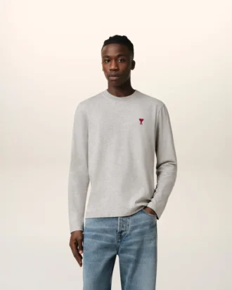 Ami de Coeur T-Shirt a maniche lunghe in cotone grigio