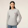 Ami de Coeur T-Shirt a maniche lunghe in cotone grigio Ami de Coeur T-Shirt a maniche lunghe in cotone grigio
