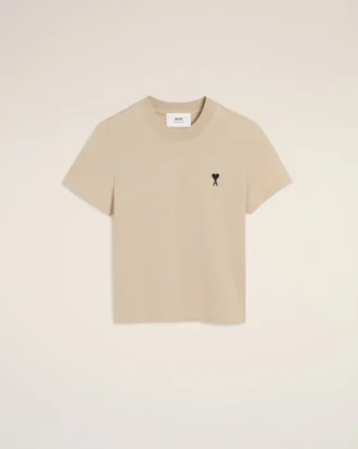 Ami de Coeur T-Shirt corta in cotone beige