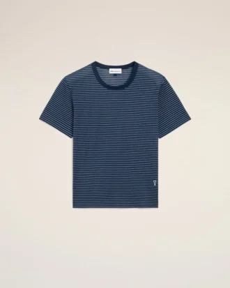 Ami de Coeur T-Shirt in cotone a righe blu