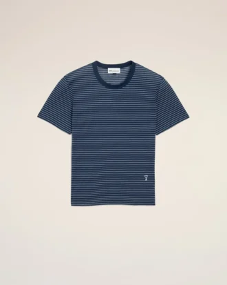 Ami de Coeur T-Shirt in cotone a righe blu