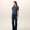Ami de Coeur T-Shirt in cotone a righe blu Ami de Coeur T-Shirt in cotone a righe blu