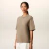 Ami de Coeur T-Shirt in cotone beige goffrato