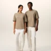 Ami de Coeur T-Shirt in cotone beige goffrato