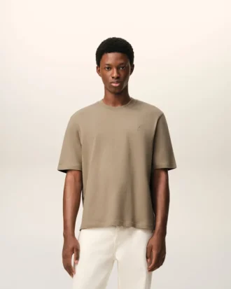 Ami de Coeur T-Shirt in cotone beige goffrato