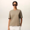 Ami de Coeur T-Shirt in cotone beige goffrato
