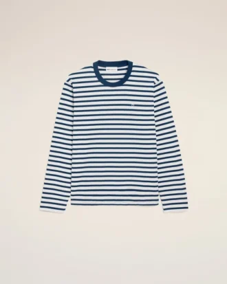 Ami de Coeur T-Shirt in cotone blu con maniche lunghe