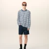 Ami de Coeur T-Shirt in cotone blu con maniche lunghe Ami de Coeur T-Shirt in cotone blu con maniche lunghe