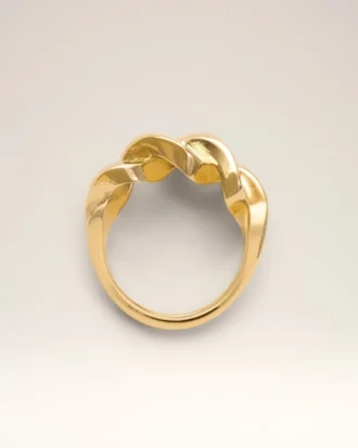 Anello in treccia di ottone dorato