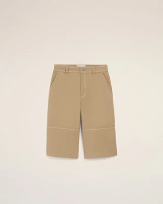 Bermuda da lavoro in cotone beige