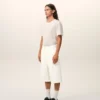 Bermuda larghi in cotone bianco Bermuda larghi in cotone bianco