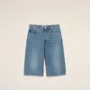 Bermuda larghi in cotone blu Bermuda larghi in cotone blu