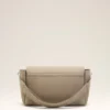 Borsa a rotazione con patta grande in pelle di vacchetta grigia Borsa a rotazione con patta grande in pelle di vacchetta grigia